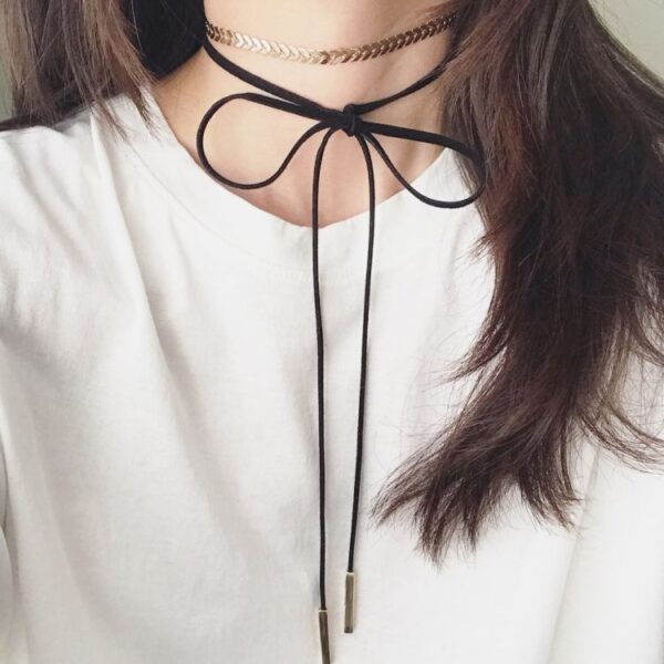 Chevron choker - gaštanová n482bor - Image 2