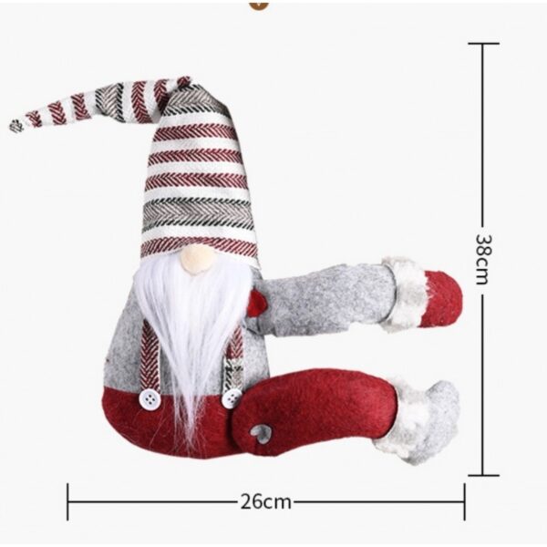 Santa gnome Vianočný trpaslík suchý zips 38 cm rybia ksn23 - Image 5