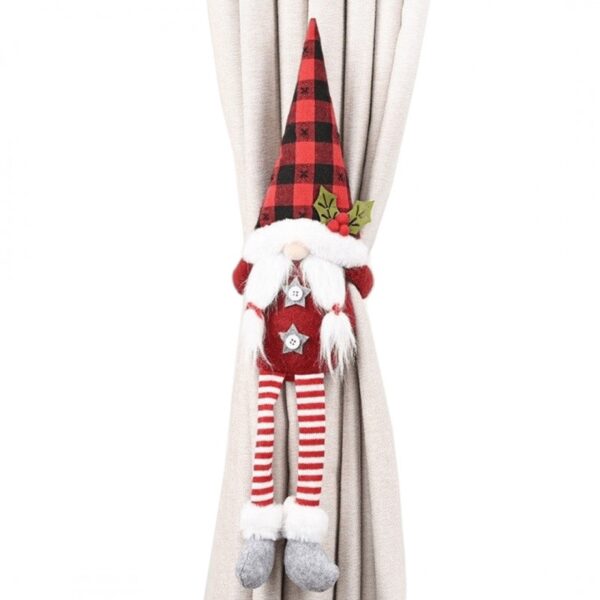 Santa gnome vianočný trpaslík suchý zips 50 cm nórske vzory ksn41