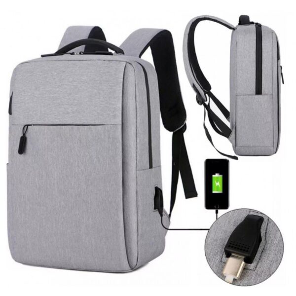 Športový batoh na notebook usb sivý pl154sz