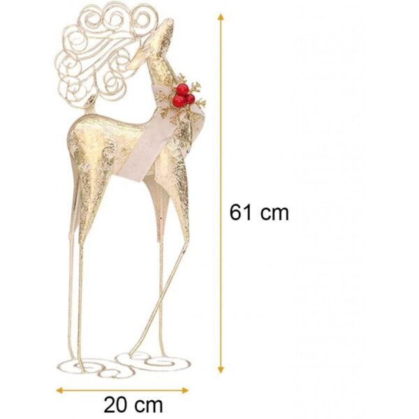 Vianočný sob zlatý kovový vianočný krásne nohy xl 61 cm ksn120